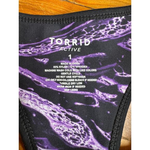 Torrid Purple Marbled Low Impact Wireless Longline Racerback Sports Bra 1X - Picture 3 of 6